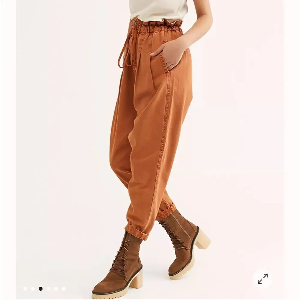 Free People Dylan Lace-Up Boots Platform Heel Brown Suede NWOB EU 40 US 10